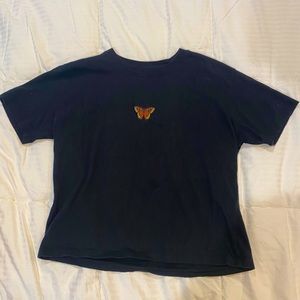 Black butterfly T-shirt
